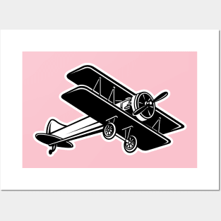 Biplane Black and White Posters and Art